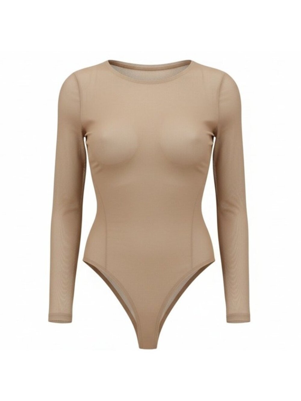 Lululemon WunderMost Nulu Mesh Long-Sleeve Crewneck Thong Bodysuit Size M NWT